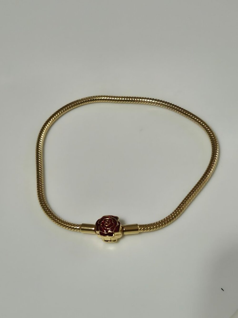 Disney Beauty and the Beast Enchanted Rose Snake Chain Bracelet